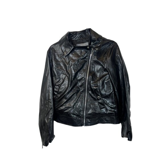 Vince Camuto Women’s Faux Leather Moto Jacket, Black, Size L - Picture 1 of 4